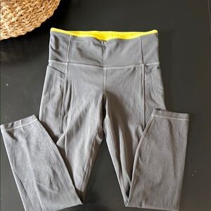 Athleta Olive green Bright Yellow Leggings